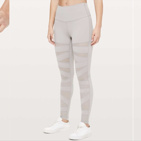 lululemon athletica Pants - Lululemon Wunder Under Pant High Rise Tech Mesh 28" Dark Chrome